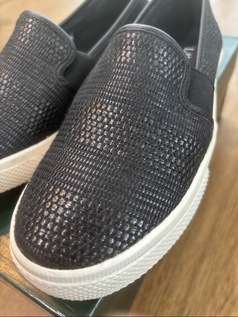 Lauren Ralph Lauren Black Slip-On Textured Casual Sneakers - Picture 8 of 8